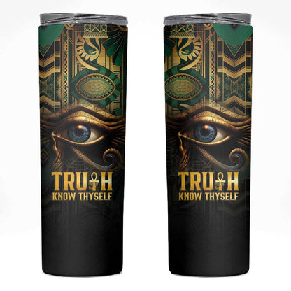 Egypt Eye of Horus Skinny Tumbler Golden Ancient Egypt Pattern