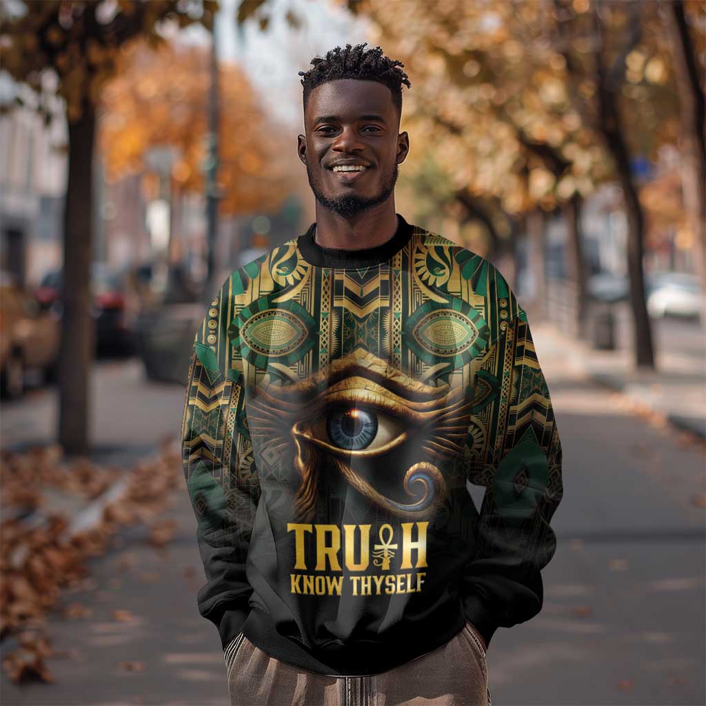 Egypt Eye of Horus Sweatshirt Golden Ancient Egypt Pattern
