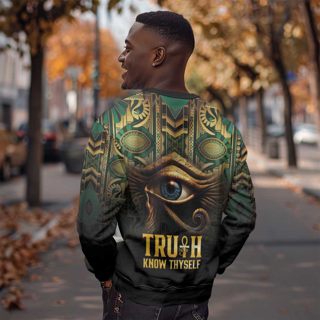 Egypt Eye of Horus Sweatshirt Golden Ancient Egypt Pattern