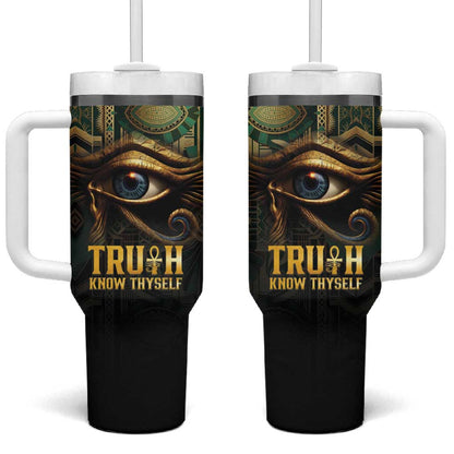 Egypt Eye of Horus Tumbler With Handle Golden Ancient Egypt Pattern