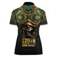 Egypt Eye of Horus Women Polo Shirt Golden Ancient Egypt Pattern