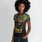 Egypt Eye of Horus Women Polo Shirt Golden Ancient Egypt Pattern