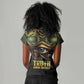 Egypt Eye of Horus Women V-Neck T-Shirt Golden Ancient Egypt Pattern