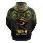 Egypt Eye of Horus Zip Hoodie Golden Ancient Egypt Pattern