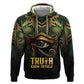 Egypt Eye of Horus Zip Hoodie Golden Ancient Egypt Pattern