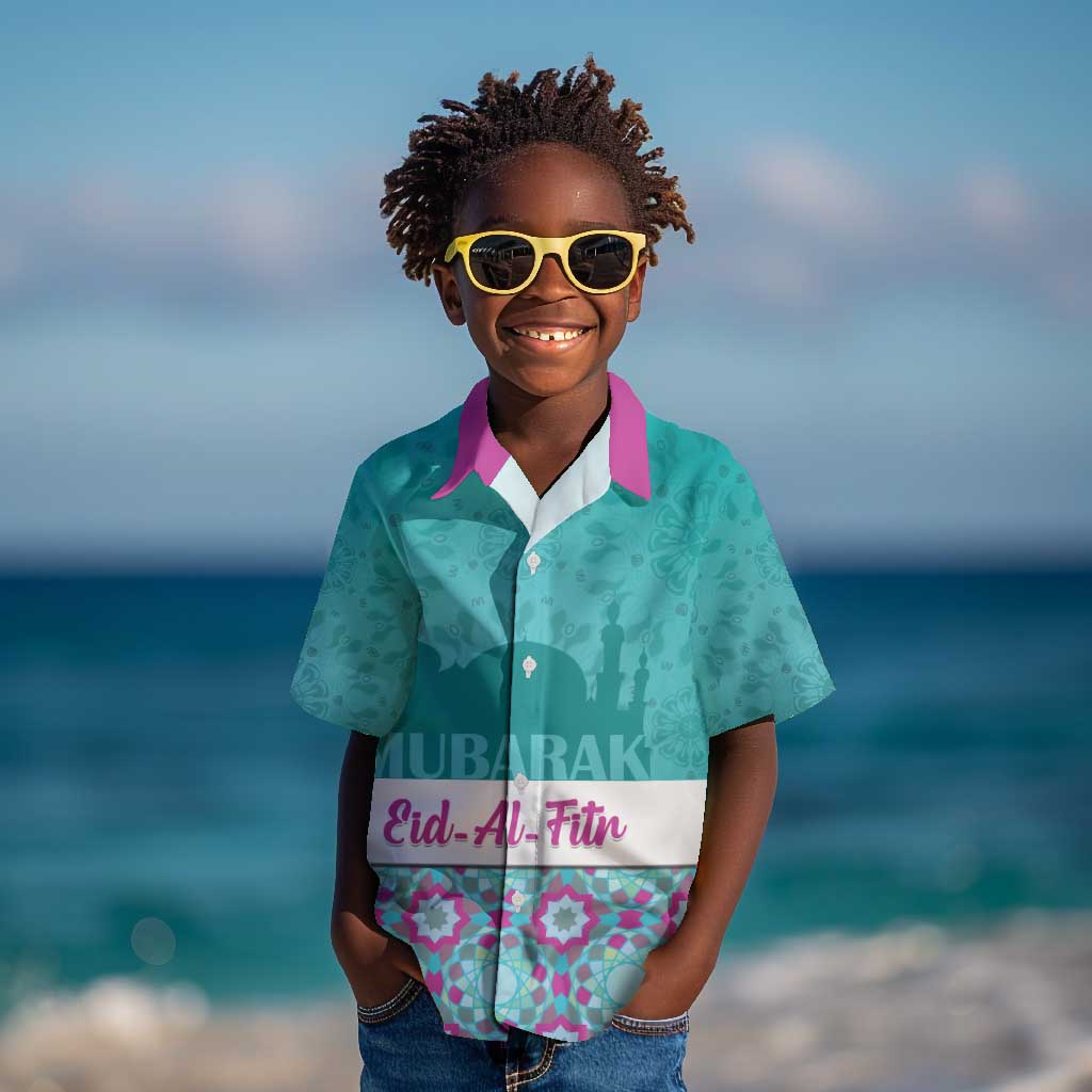 Personalised Eid al-Fitr Kid Hawaiian Shirt Eid Mubarak