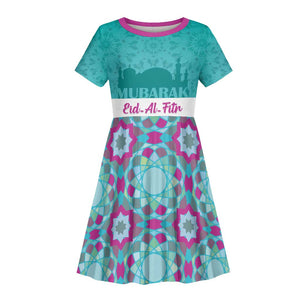 Personalised Eid al-Fitr Kid Short Sleeve Dress Eid Mubarak