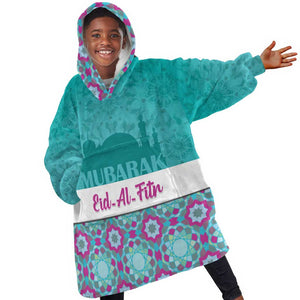 Personalised Eid al-Fitr Kid Wearable Blanket Hoodie Eid Mubarak