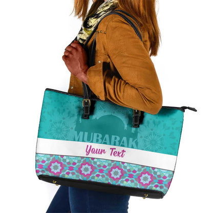 Personalised Eid al-Fitr Leather Tote Bag Eid Mubarak