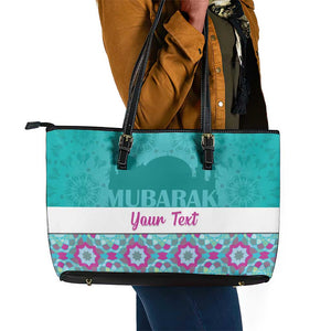 Personalised Eid al-Fitr Leather Tote Bag Eid Mubarak