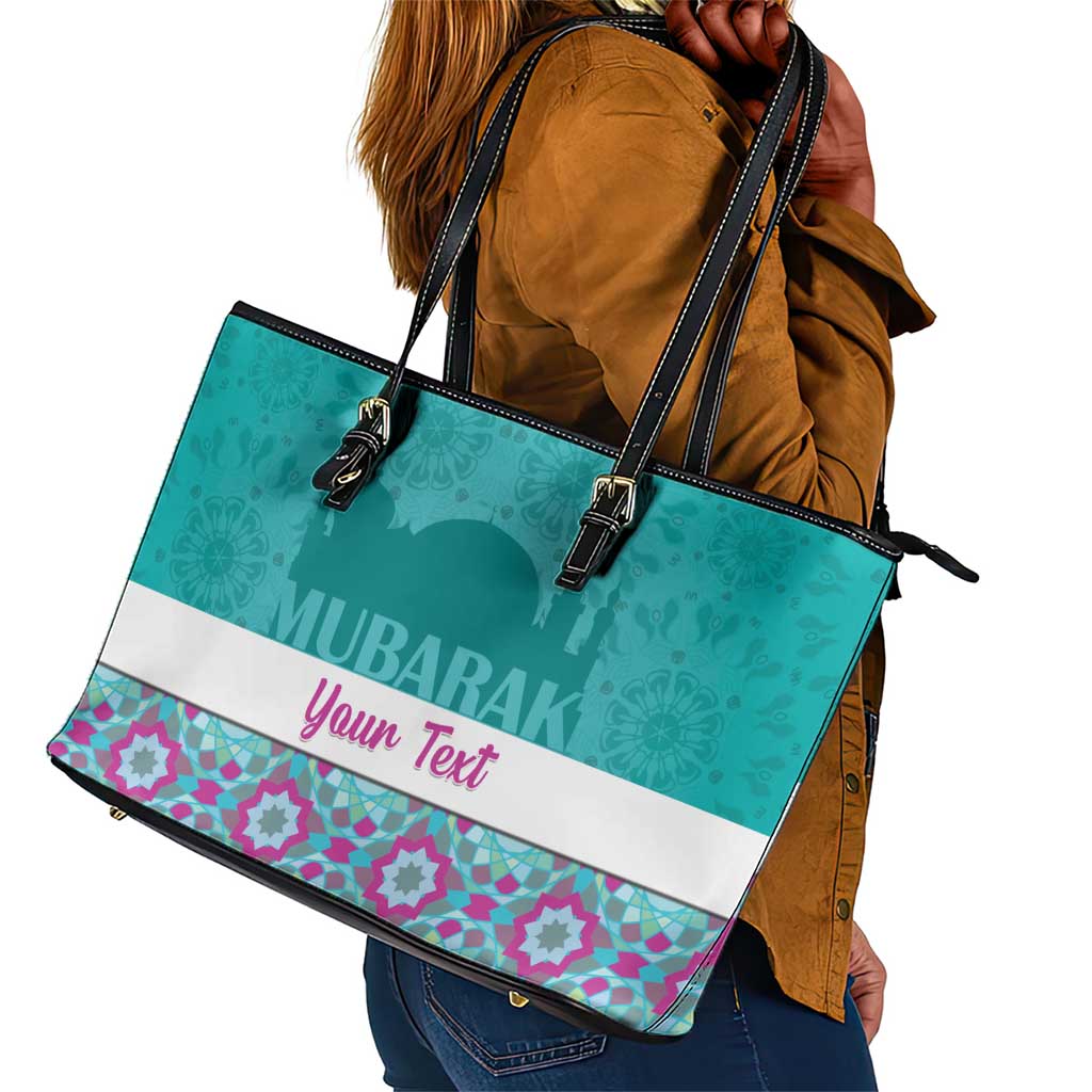 Personalised Eid al-Fitr Leather Tote Bag Eid Mubarak