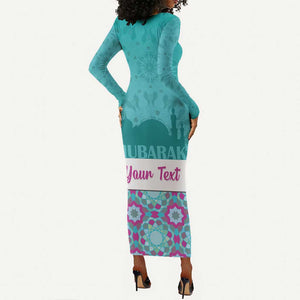 Personalised Eid al-Fitr Long Sleeve Bodycon Dress Eid Mubarak LT15