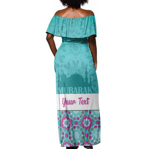 Personalised Eid al-Fitr Off Shoulder Maxi Dress Eid Mubarak