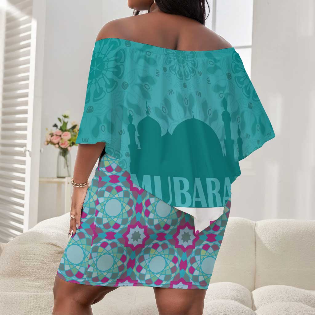 Personalised Eid al-Fitr Off Shoulder Short Dress Eid Mubarak