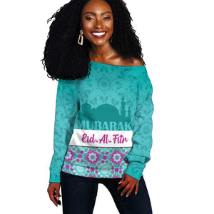 Personalised Eid al-Fitr Off Shoulder Sweater Eid Mubarak