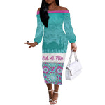 Personalised Eid al-Fitr Off The Shoulder Long Sleeve Dress Eid Mubarak