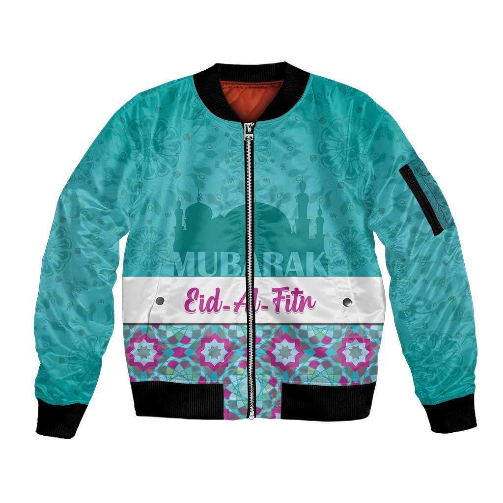 Personalised Eid al-Fitr Sleeve Zip Bomber Jacket Eid Mubarak