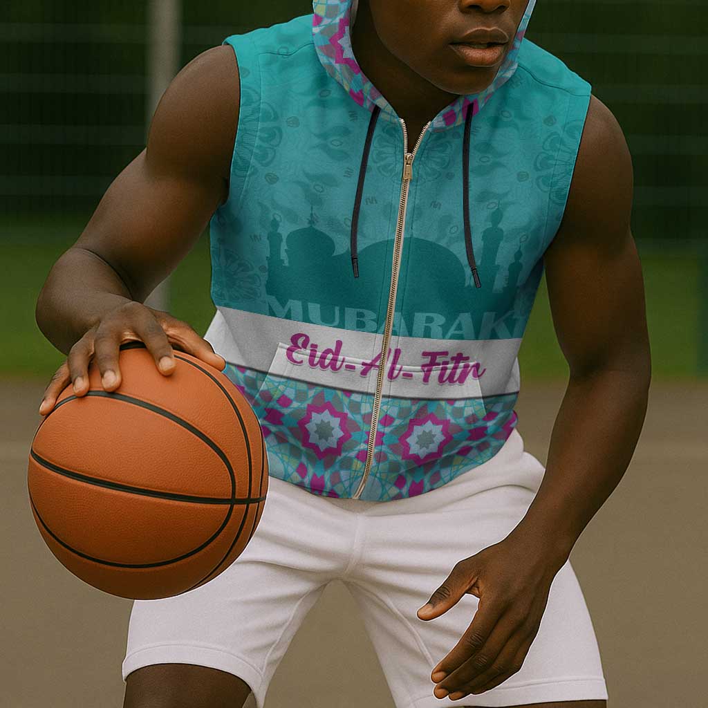 Personalised Eid al-Fitr Sleeveless Zip Hoodie Eid Mubarak - African Pride