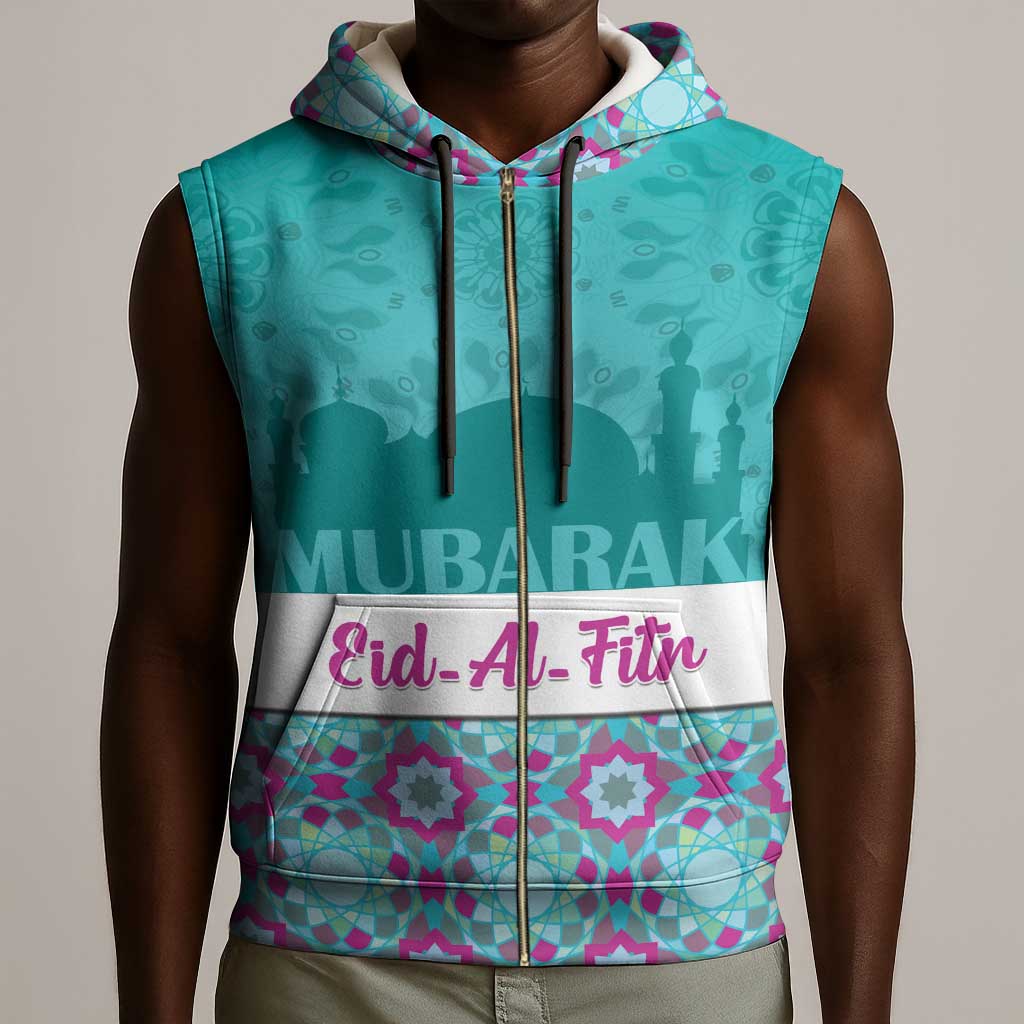 Personalised Eid al-Fitr Sleeveless Zip Hoodie Eid Mubarak - African Pride