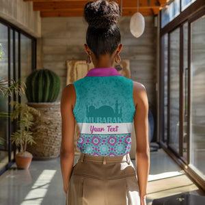 Personalised Eid al-Fitr Women Sleeveless Polo Shirt Eid Mubarak