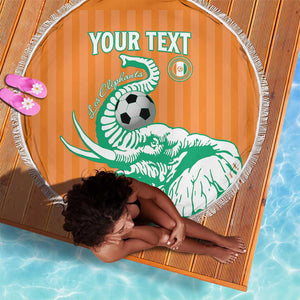 Custom Cote dIvoire Football Beach Blanket Les Elephants