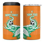 Custom Cote dIvoire Football 4 in 1 Can Cooler Tumbler Les Elephants