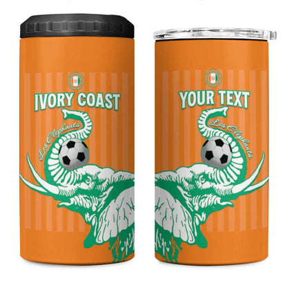 Custom Cote dIvoire Football 4 in 1 Can Cooler Tumbler Les Elephants