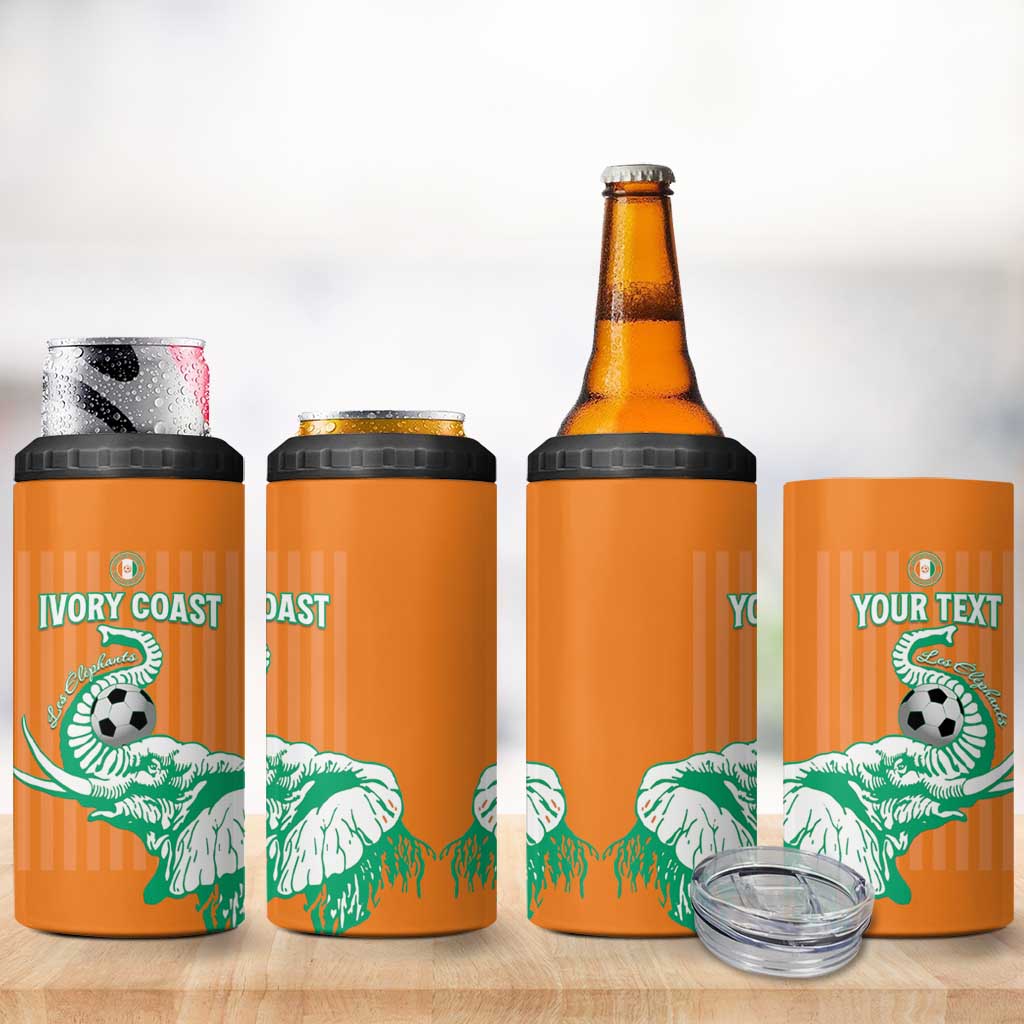 Custom Cote dIvoire Football 4 in 1 Can Cooler Tumbler Les Elephants