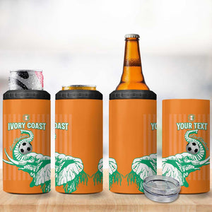 Custom Cote dIvoire Football 4 in 1 Can Cooler Tumbler Les Elephants