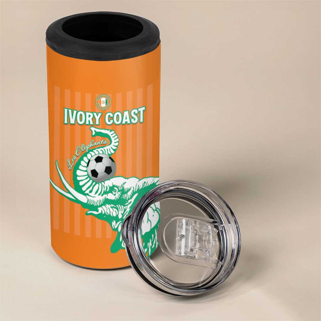 Custom Cote dIvoire Football 4 in 1 Can Cooler Tumbler Les Elephants