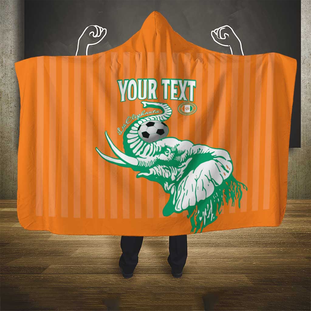 Custom Cote dIvoire Football Hooded Blanket Les Elephants