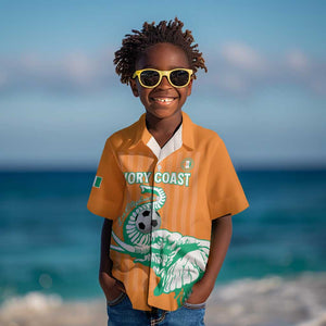 Custom Cote dIvoire Football Kid Hawaiian Shirt Les Elephants