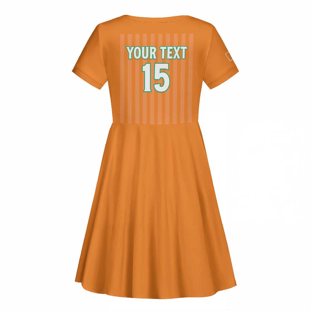 Custom Cote dIvoire Football Kid Short Sleeve Dress Les Elephants