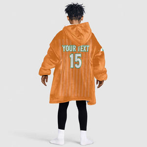 Custom Cote dIvoire Football Kid Wearable Blanket Hoodie Les Elephants