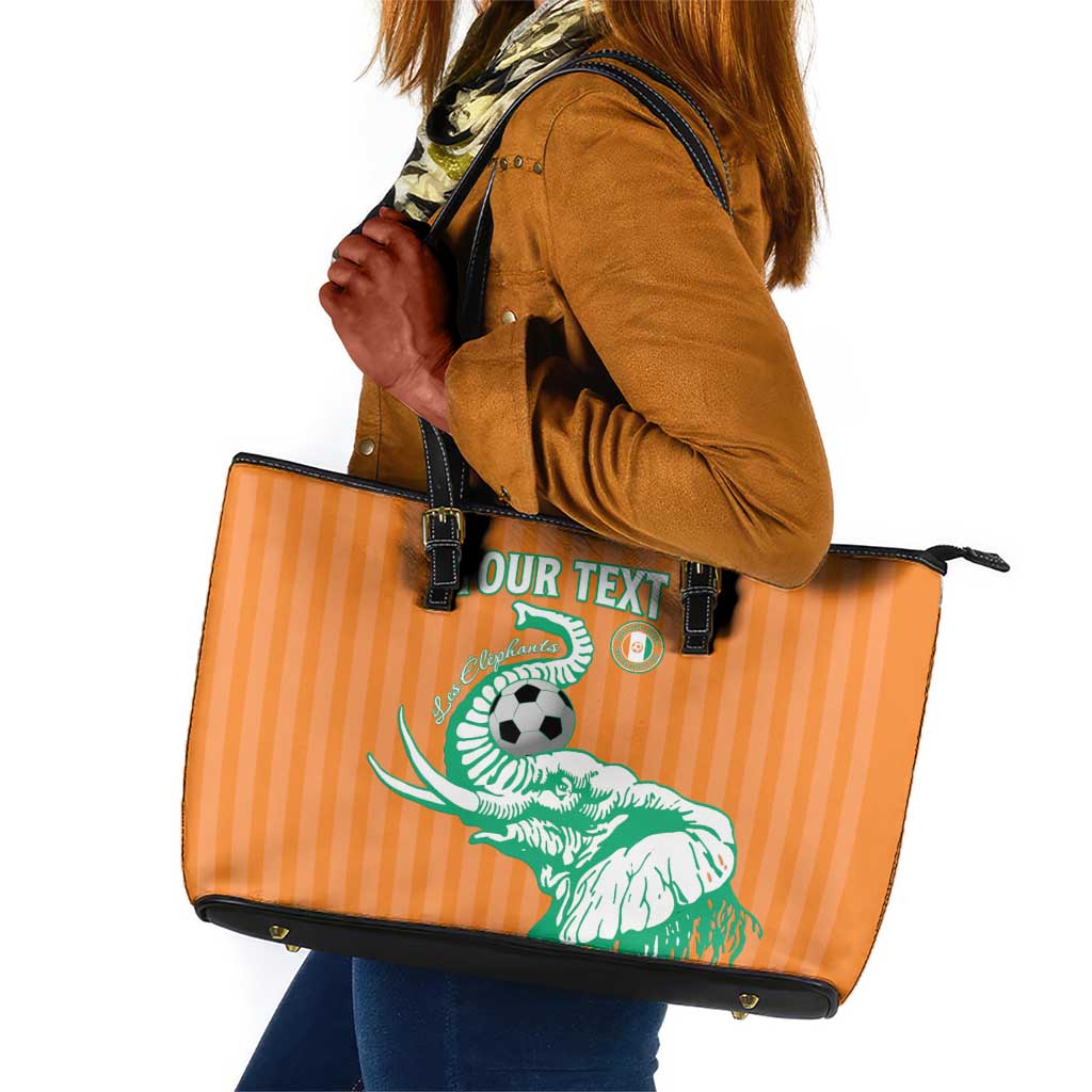 Custom Cote dIvoire Football Leather Tote Bag Les Elephants