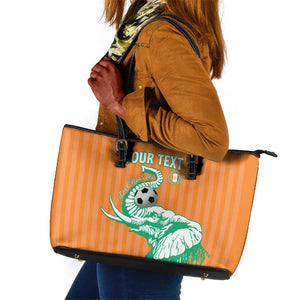 Custom Cote dIvoire Football Leather Tote Bag Les Elephants