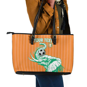Custom Cote dIvoire Football Leather Tote Bag Les Elephants