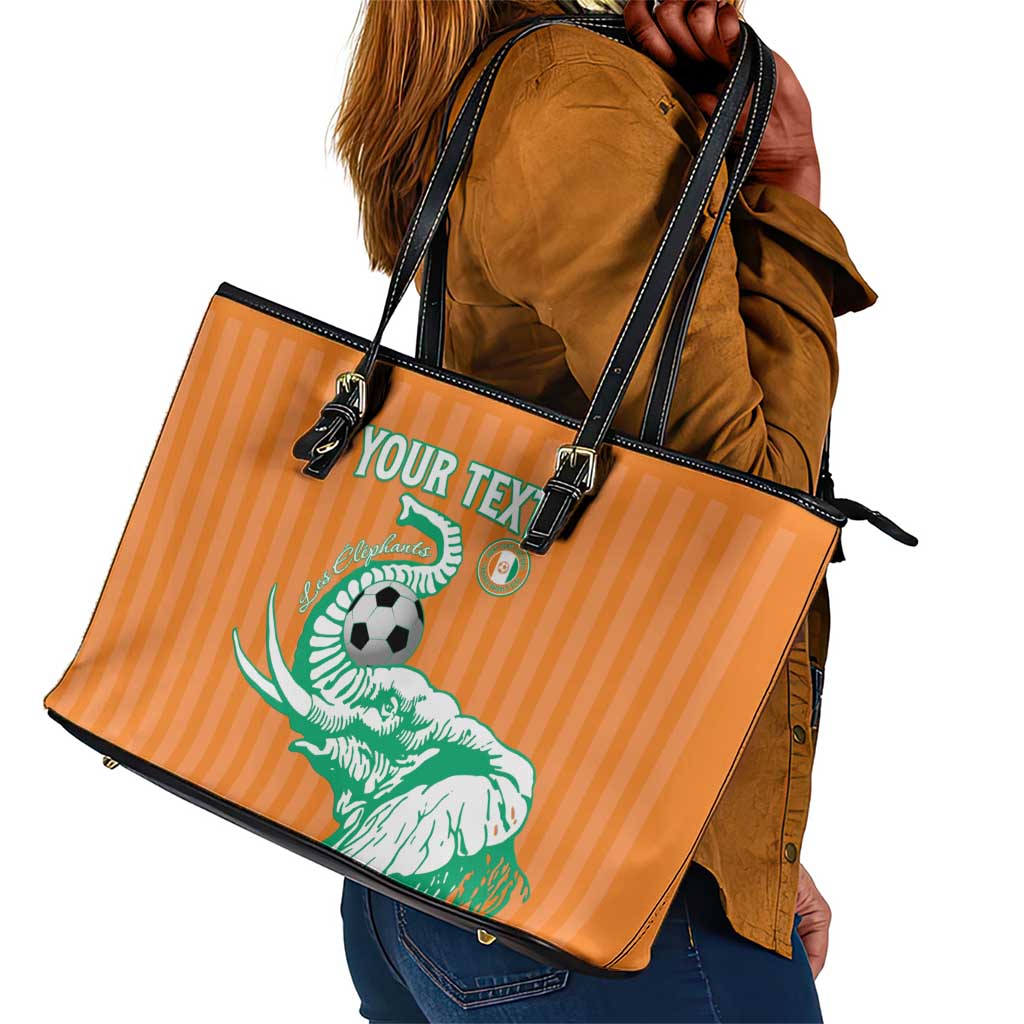 Custom Cote dIvoire Football Leather Tote Bag Les Elephants