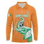 Custom Cote dIvoire Football Long Sleeve Polo Shirt Les Elephants