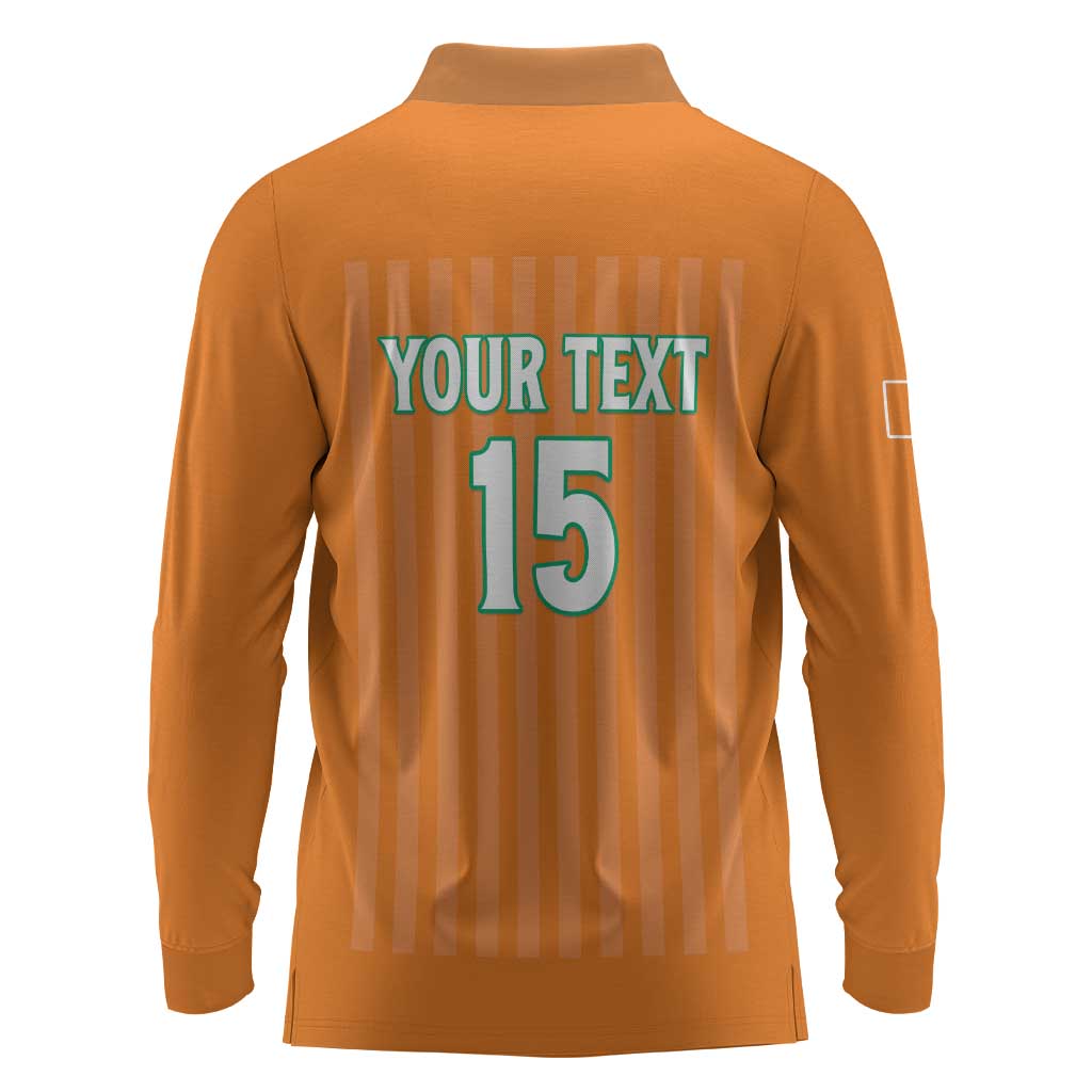 Custom Cote dIvoire Football Long Sleeve Polo Shirt Les Elephants