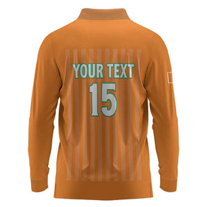 Custom Cote dIvoire Football Long Sleeve Polo Shirt Les Elephants