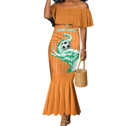 Custom Cote dIvoire Football Mermaid Dress Les Elephants