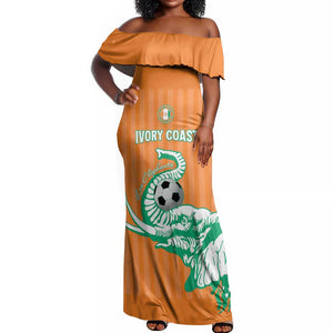 Custom Cote dIvoire Football Off Shoulder Maxi Dress Les Elephants