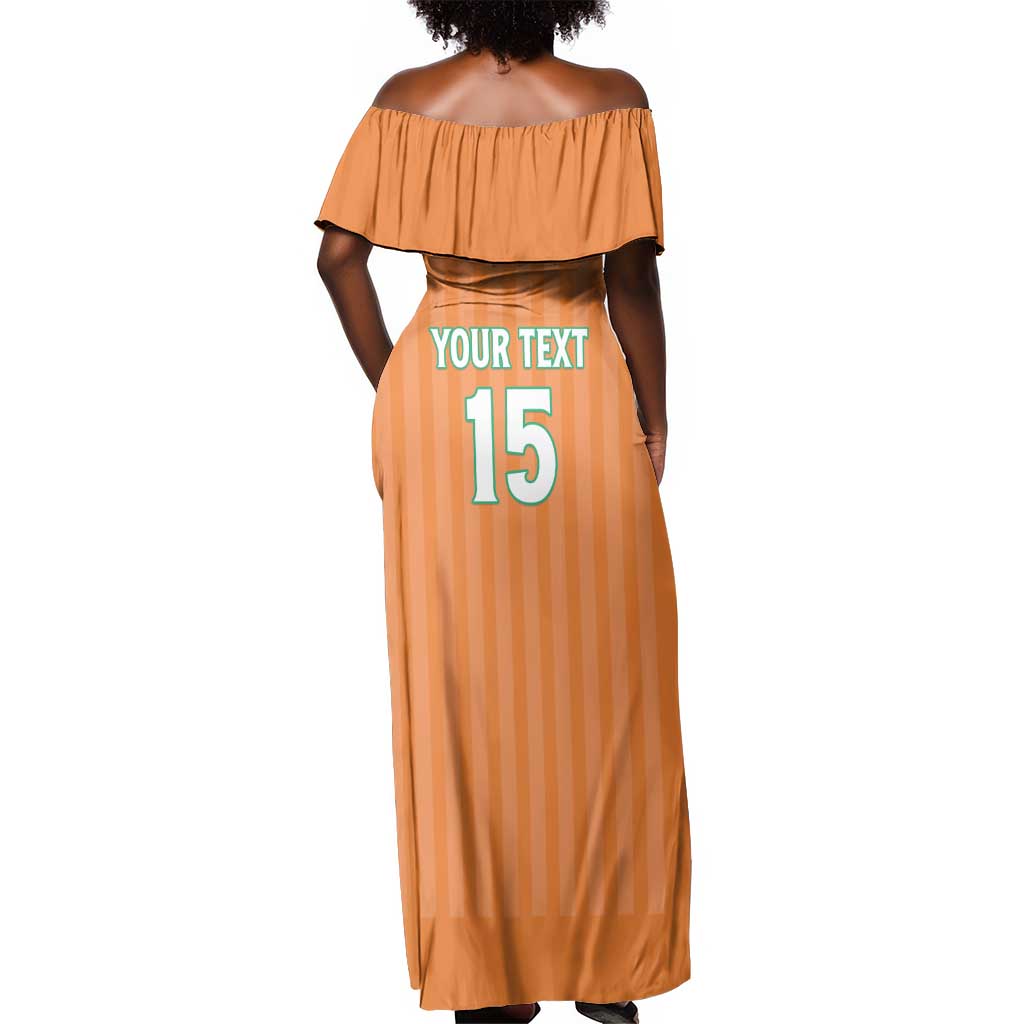 Custom Cote dIvoire Football Off Shoulder Maxi Dress Les Elephants