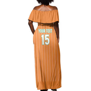 Custom Cote dIvoire Football Off Shoulder Maxi Dress Les Elephants