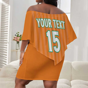 Custom Cote dIvoire Football Off Shoulder Short Dress Les Elephants