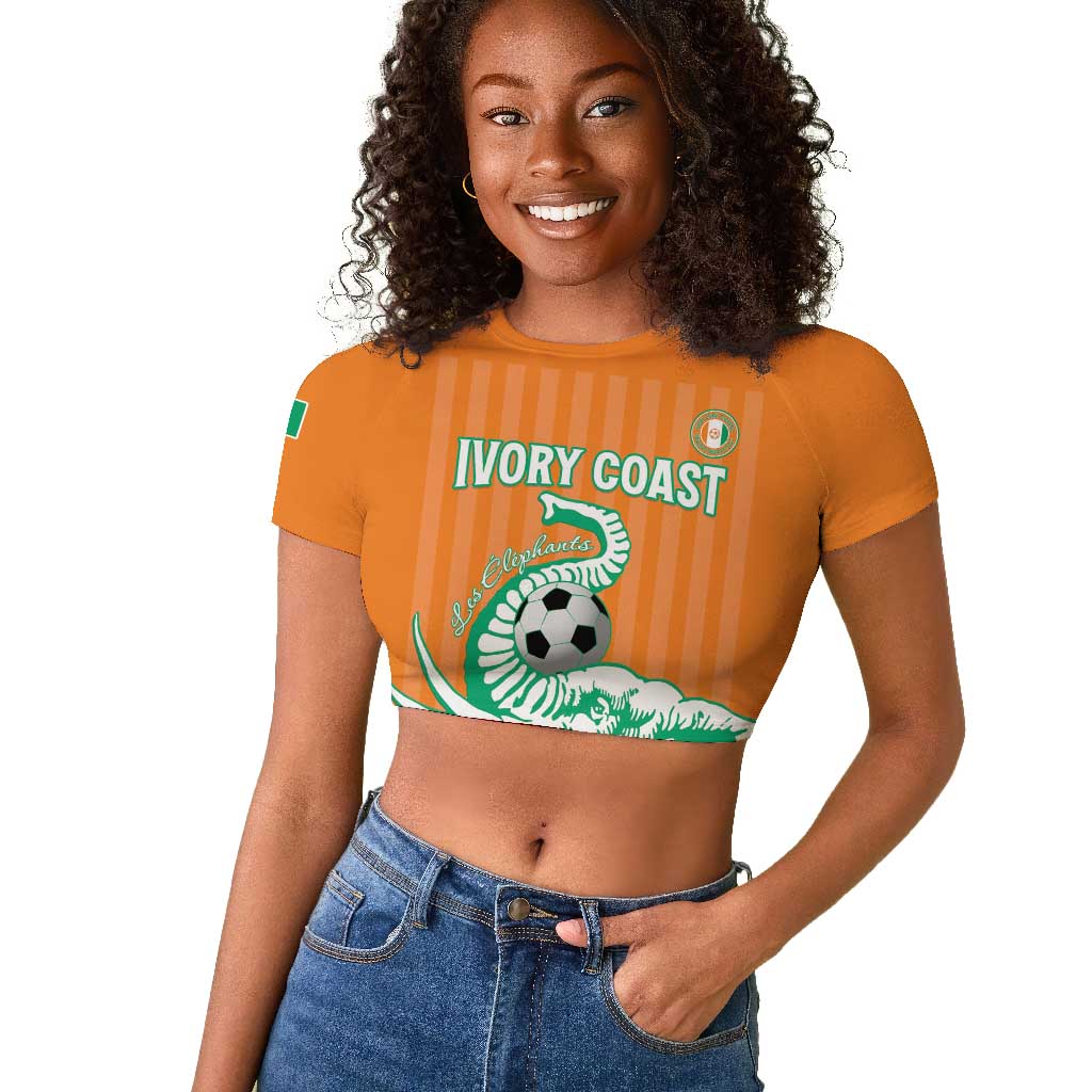 Custom Cote dIvoire Football Raglan Cropped T shirt Les Elephants