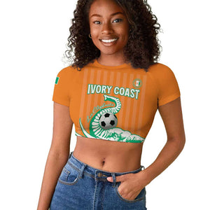 Custom Cote dIvoire Football Raglan Cropped T shirt Les Elephants