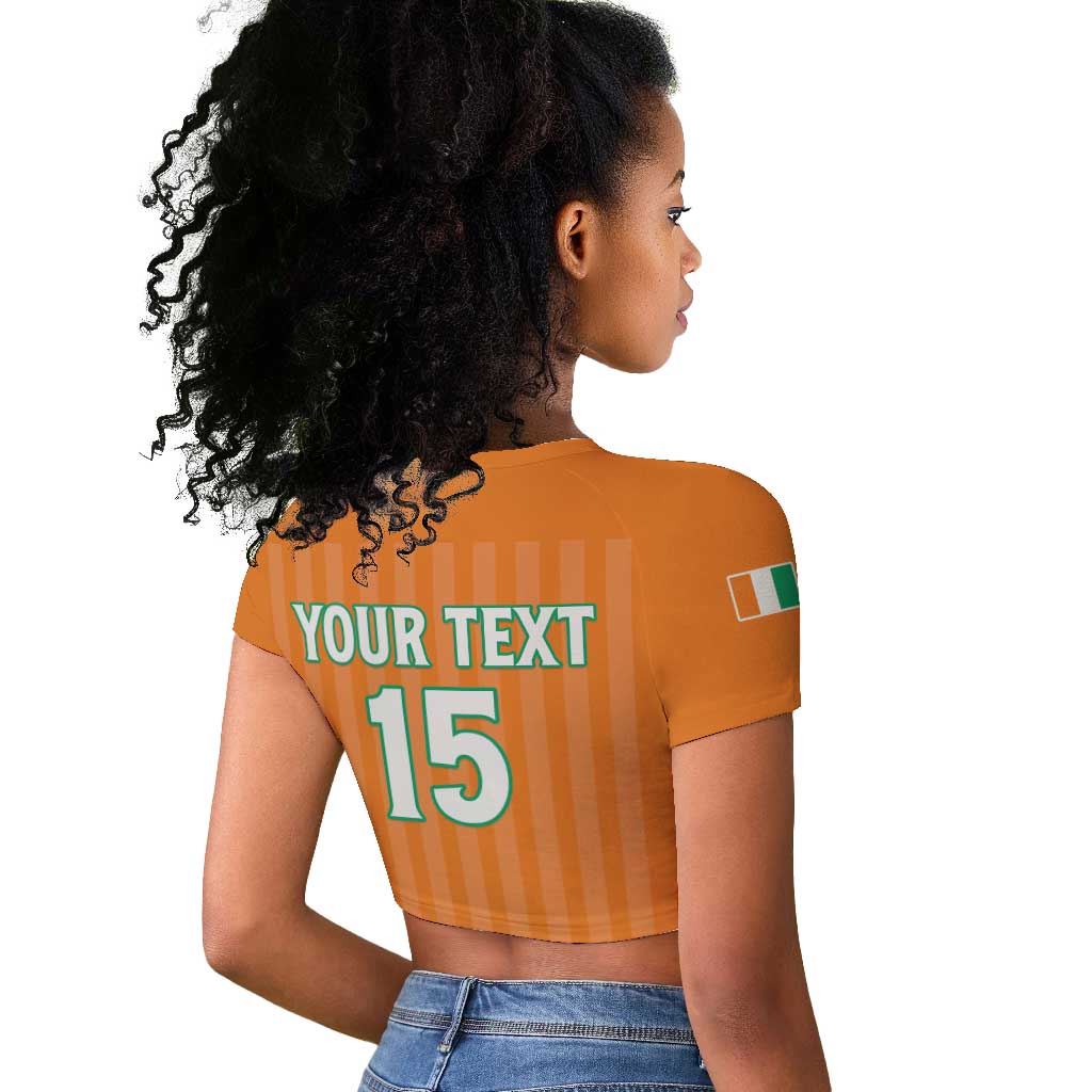 Custom Cote dIvoire Football Raglan Cropped T shirt Les Elephants