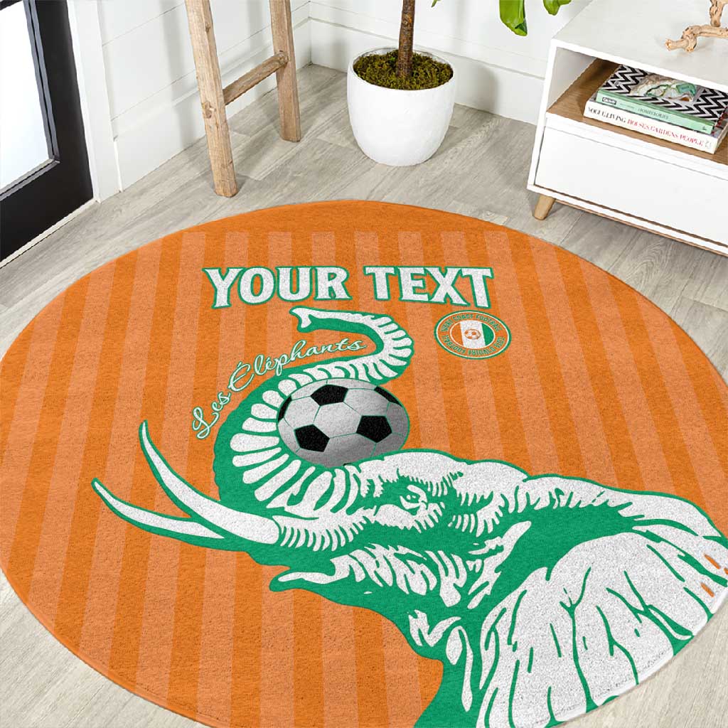 Custom Cote dIvoire Football Round Carpet Les Elephants
